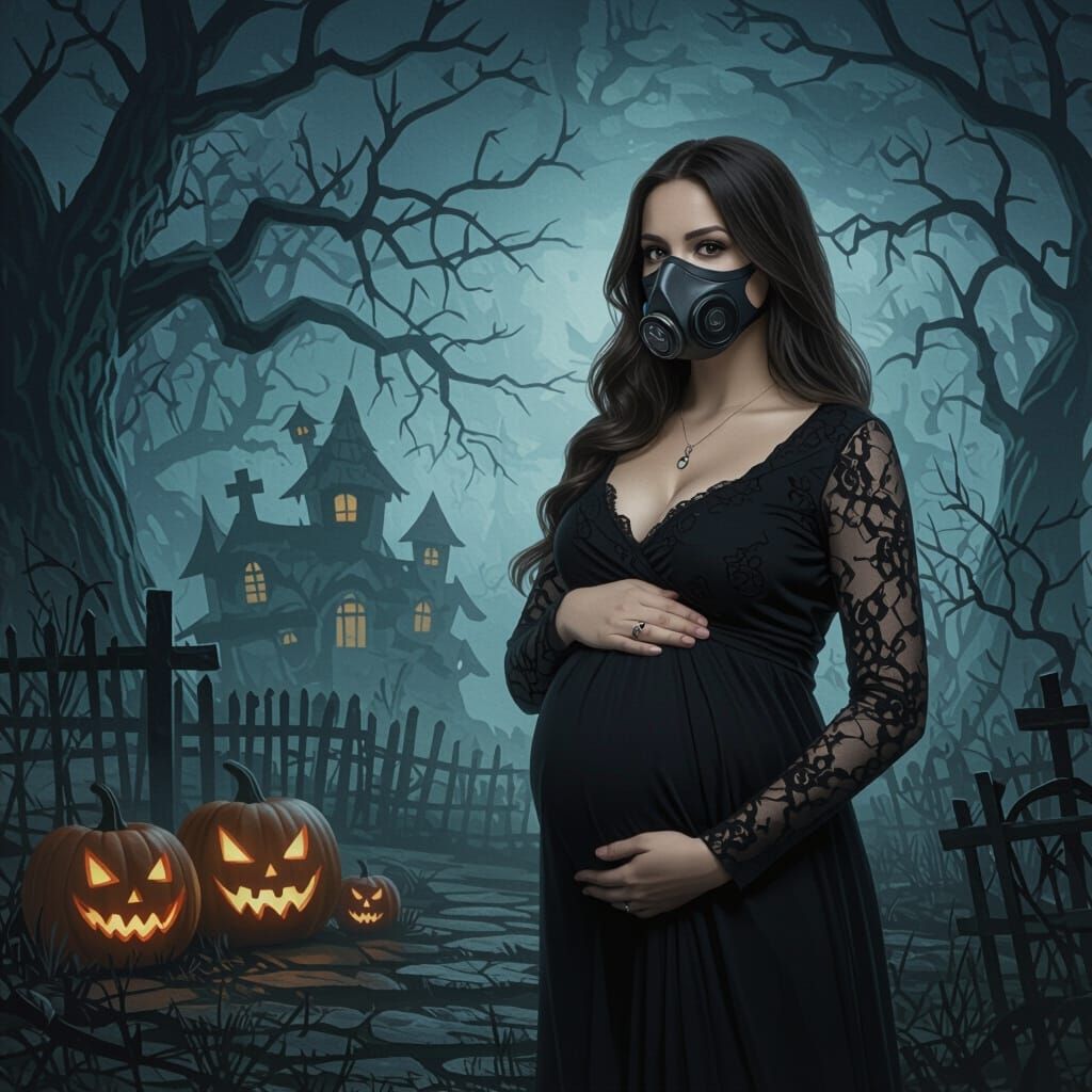 Enchantress With Mask in Scary Atmosphere