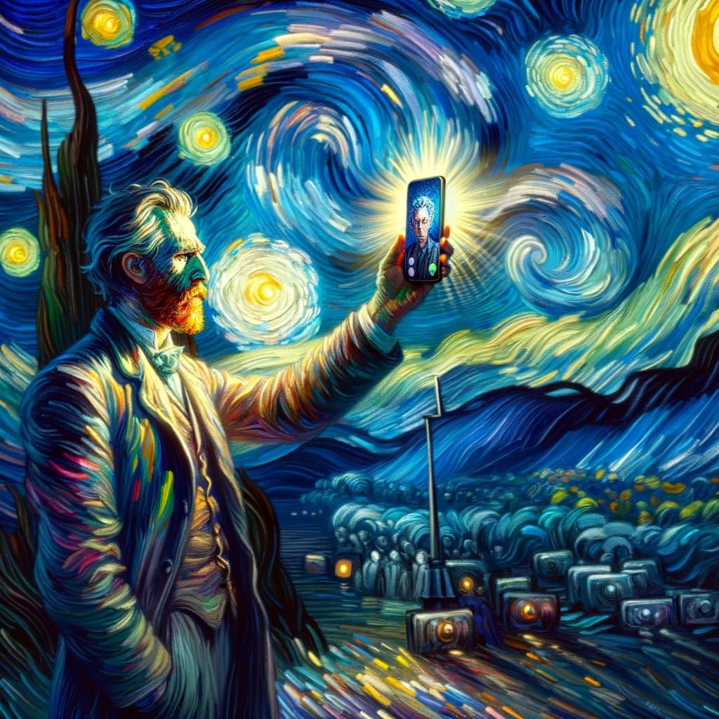 Starry Night Video Call: Van Gogh Inspired Art