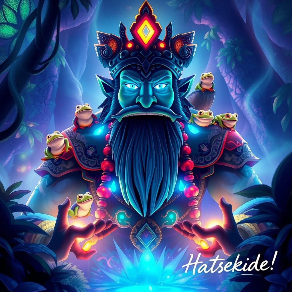 Ancient Mayan God Itzamna Radiates Celestial Wisdom