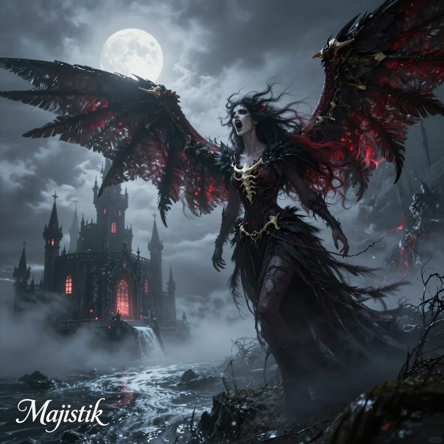 Dark Fairy Banshee Screaming into Void