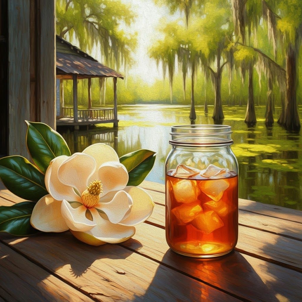 Magnolia and Iced Tea: Impressionistic Summer Still Life