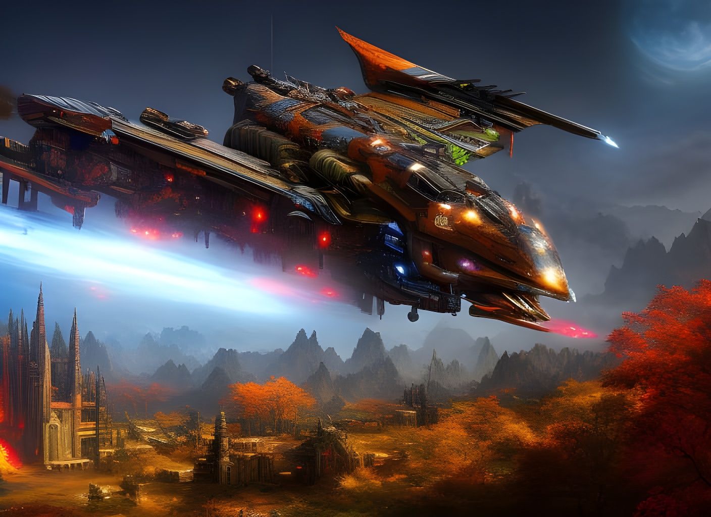 Ancient Decepticon Jetfire in Photorealistic Style