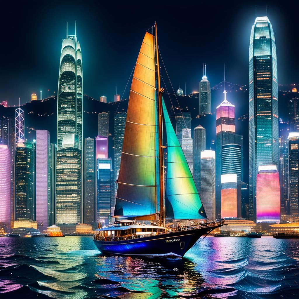 Stunning Underwater Hong Kong Harbour at Night