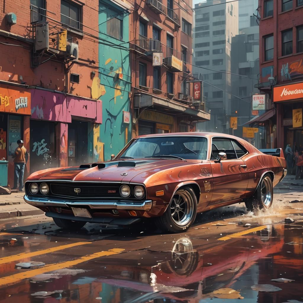 Retro-Futuristic Muscle Car Concept Art