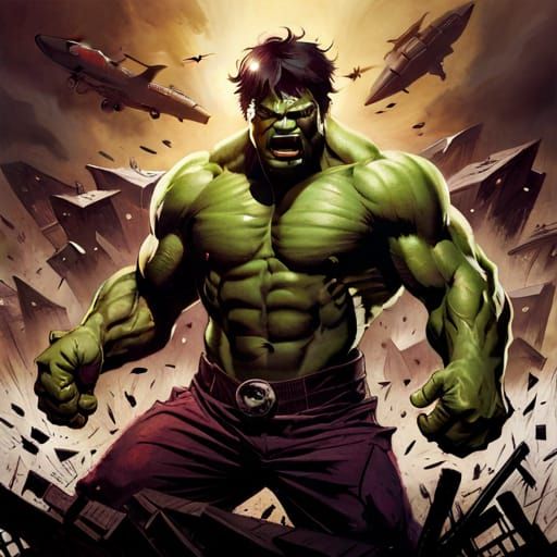 Hulk in Fighting Pose, Fine Art Cover