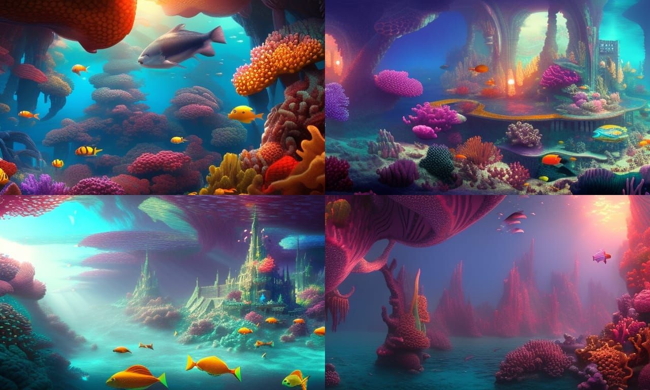 Underwater City: A Fantastical Coral Kingdom
