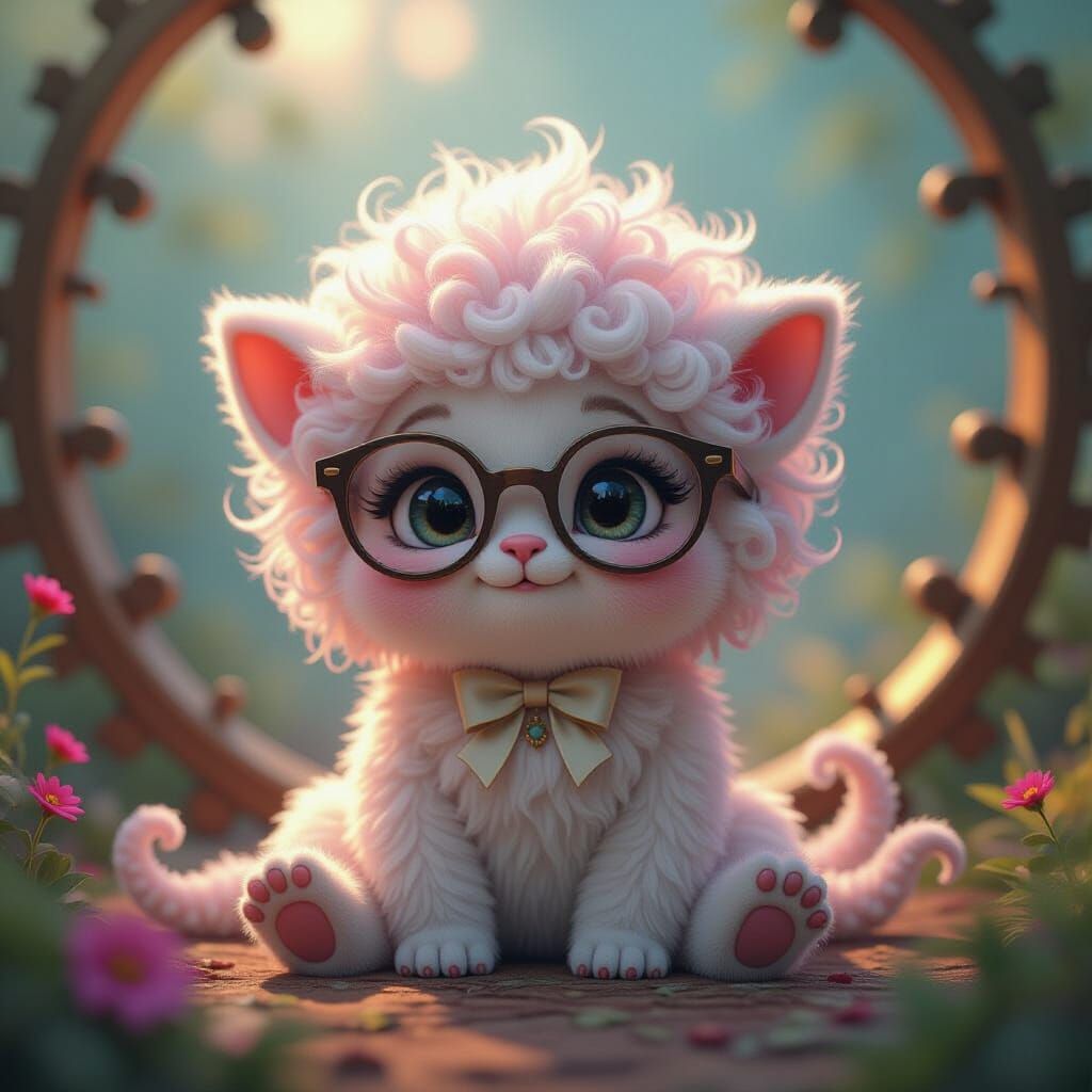 Adorable Alien Baby with Octopus Hair in Octane Render