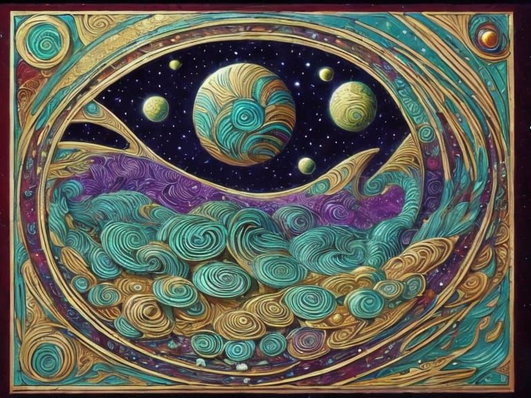 Whimsical Sci-Fi Fusion: Art Deco Meets Art Nouveau