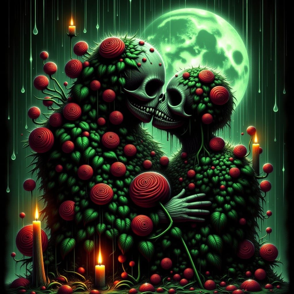 Gothic Macabre Love Confession in Shadow and Decay