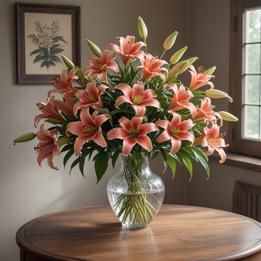 Elegant White Lily in a Classic Vase