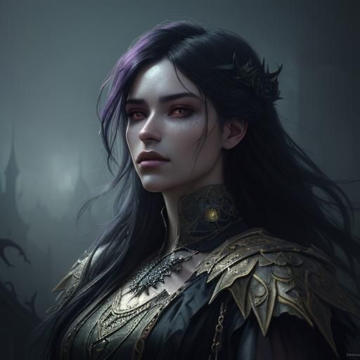 Gothic Princess Portrait in Dark Fantasy Style