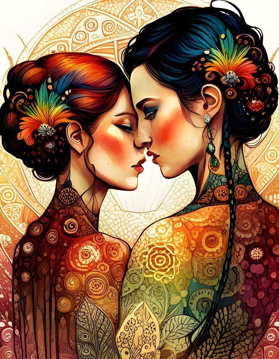 Rainbow Wedding Celebration of Lesbian Couple
