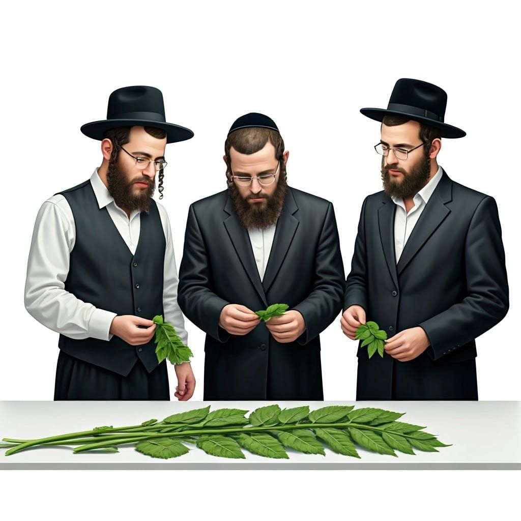 Orthodox Jewish Men Examining Plants