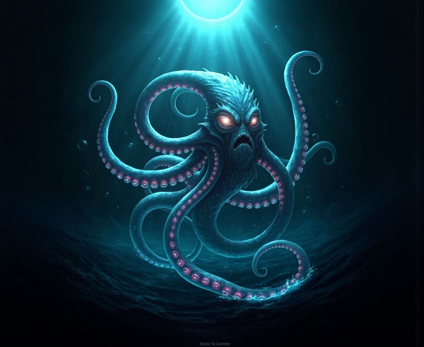 Celestial Kraken Rising from Cosmic Ocean Depths