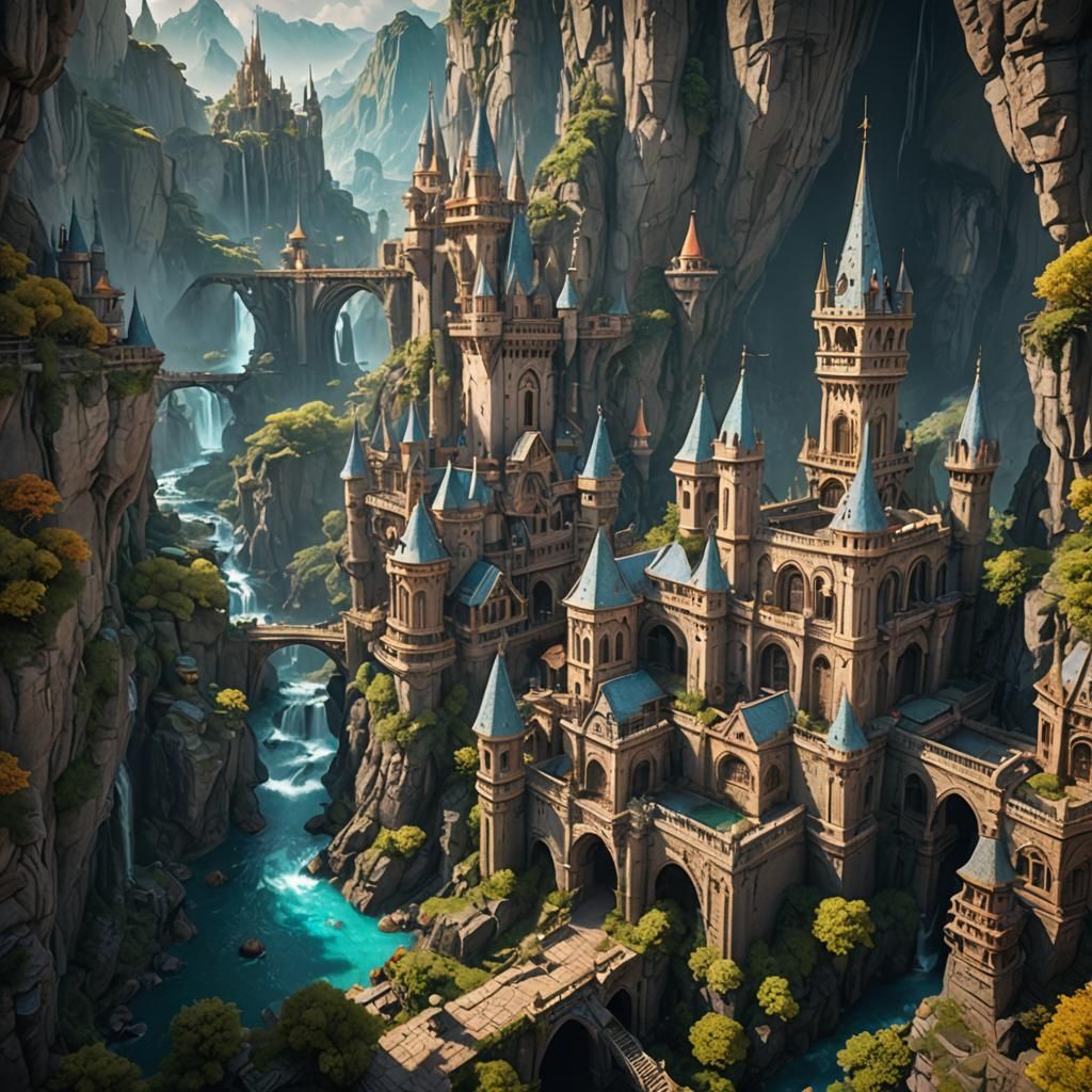 Fantastical Matte Painting in Deep Color, 8K Resolution