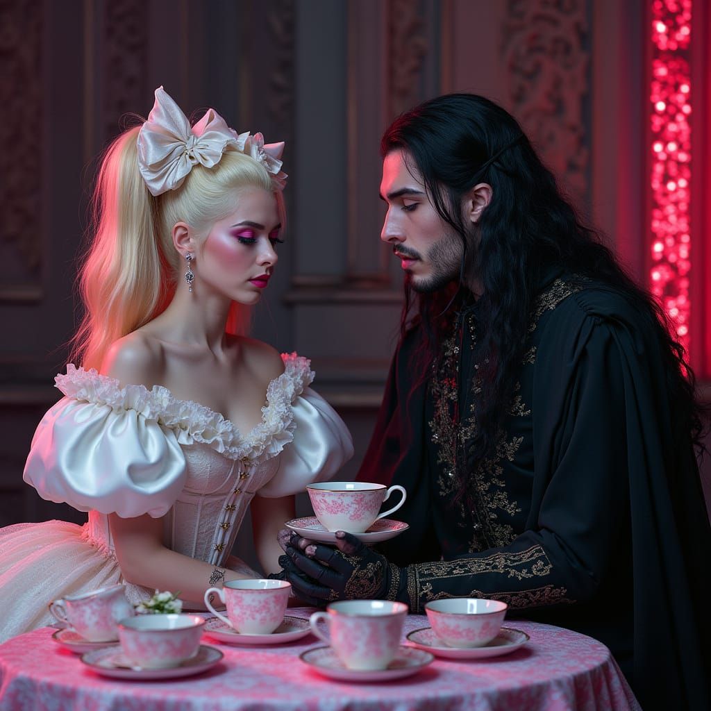 Sissy Queen Serves Tea to Demon King in Dark Castle