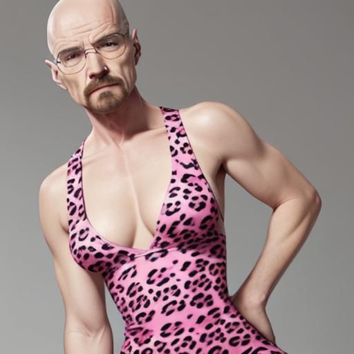 Walter White in Pink Leopard Dress: AI Rendition