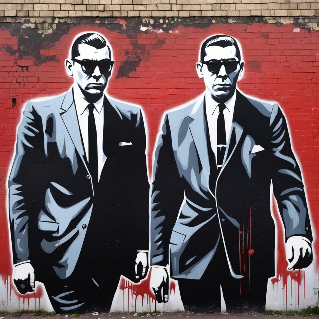Reggie & Ronnie Kray Graffiti Art