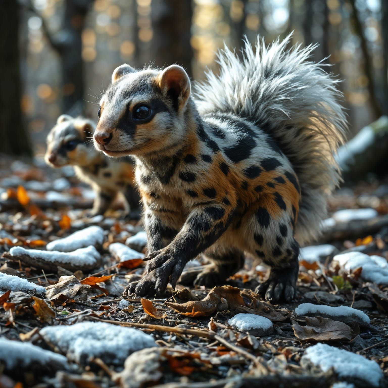 Fantasy Hybrid Creature in Snowy Forest