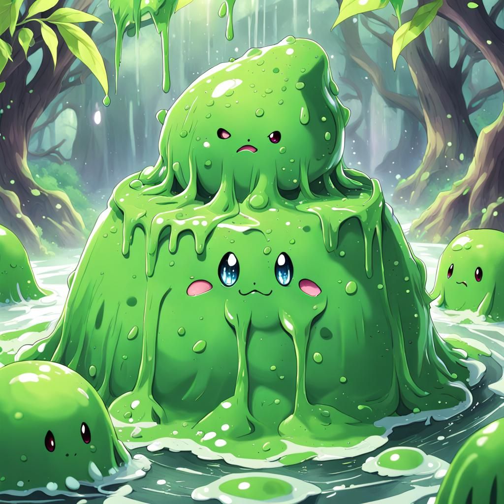 Fantasy Slime in Anime Key Visual Style