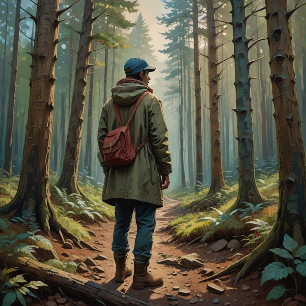 Earthy Forest Dweller in Oil Painting Style