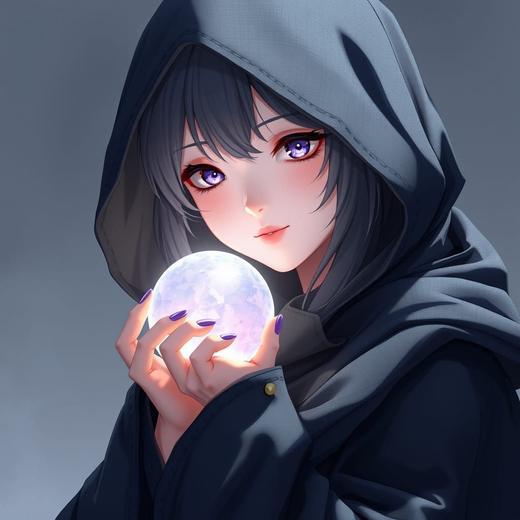 Enigmatic Dreamer in Celestial Hues