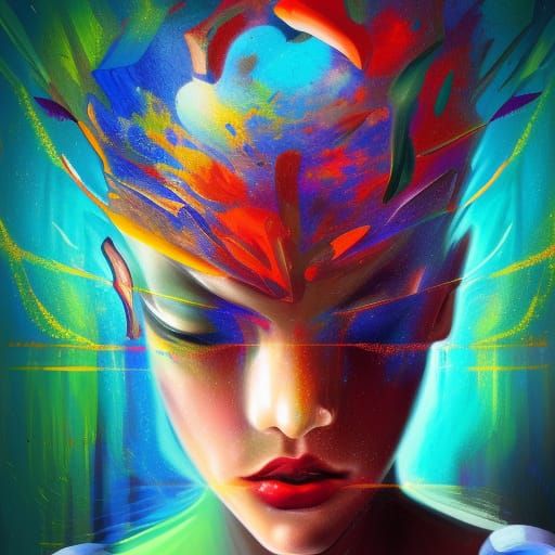 Intricate Mirror World Reflection in Splash Art Style