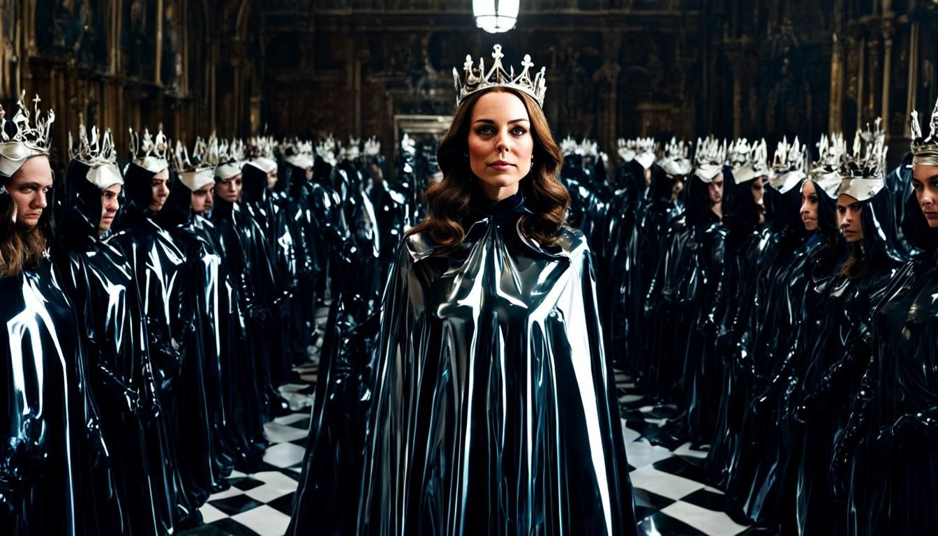 Empress Kate in Reflective Latex: A Royal Vision