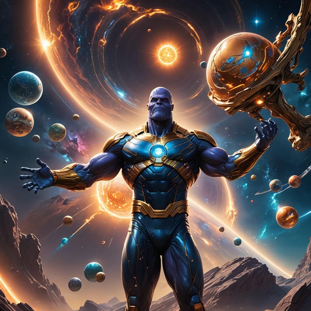 Atlas Holding Solar System: Cosmic Concept Art