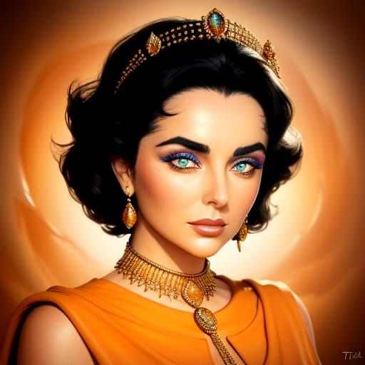 The Actress Elizabeth Taylor in a Surreal Landscape