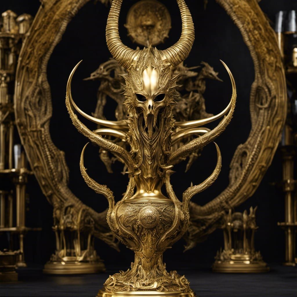 Cryptid Taxidermy Trophy Cup in Giger Style