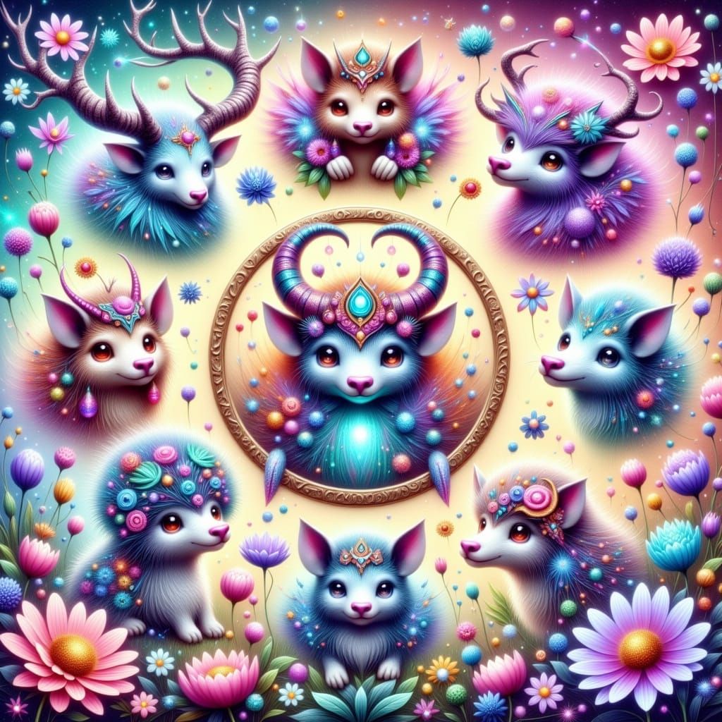 Whimsical TROLLS Zodiac in Impasto Style