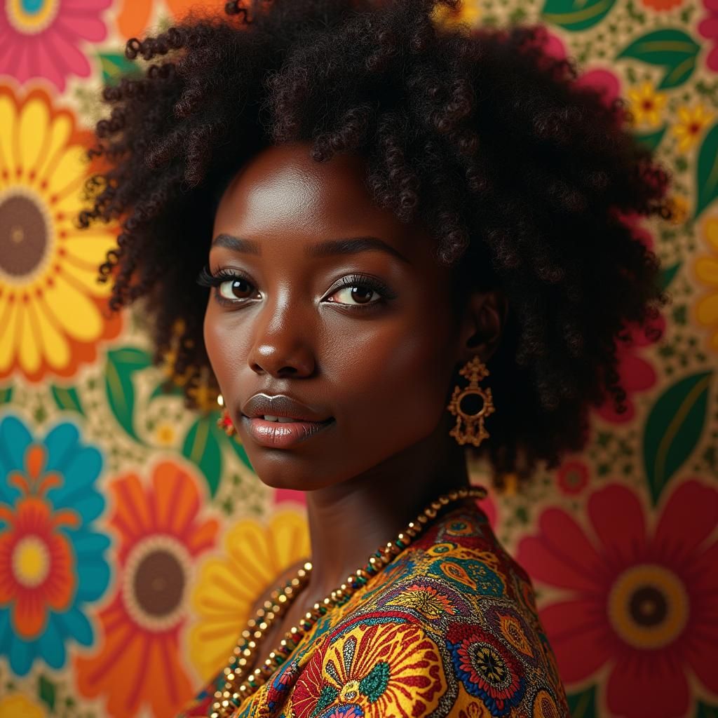 Radiant Portrait of Woman in African Inspired Clothing