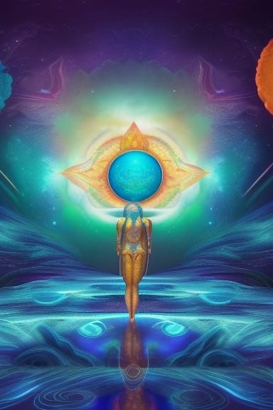 Heart Chakra Meditation in Detailed Matte Painting
