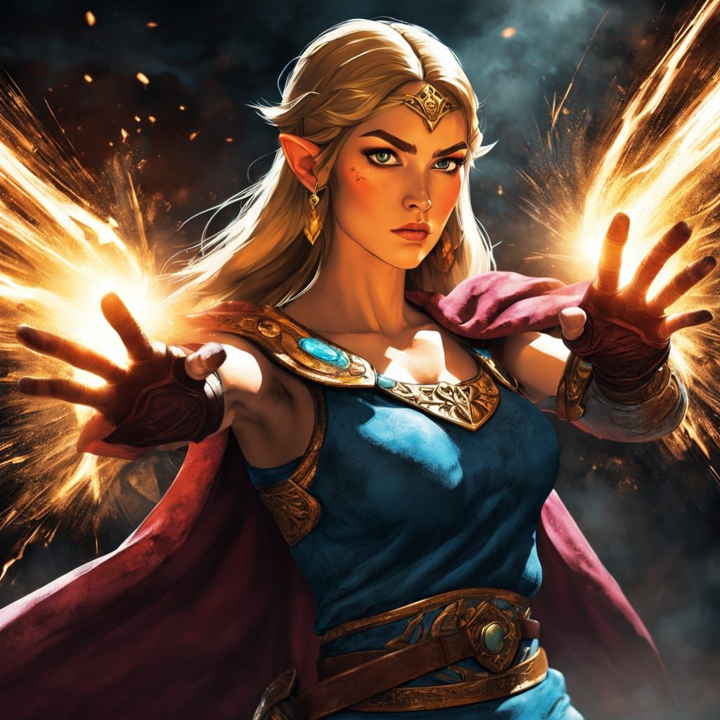 Fierce Princess Zelda in Epic UFC Arena