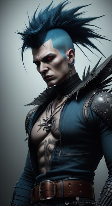 Punk Icon in Moody, Vibrant Splendor