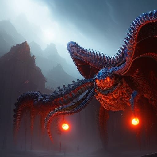 Cybernetic Tarantula: A Surreal Digital Illustration