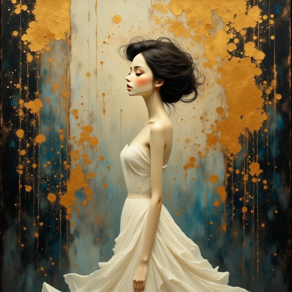 A Woman Contemplates Her Unfinished Portrait in a Haunting G...