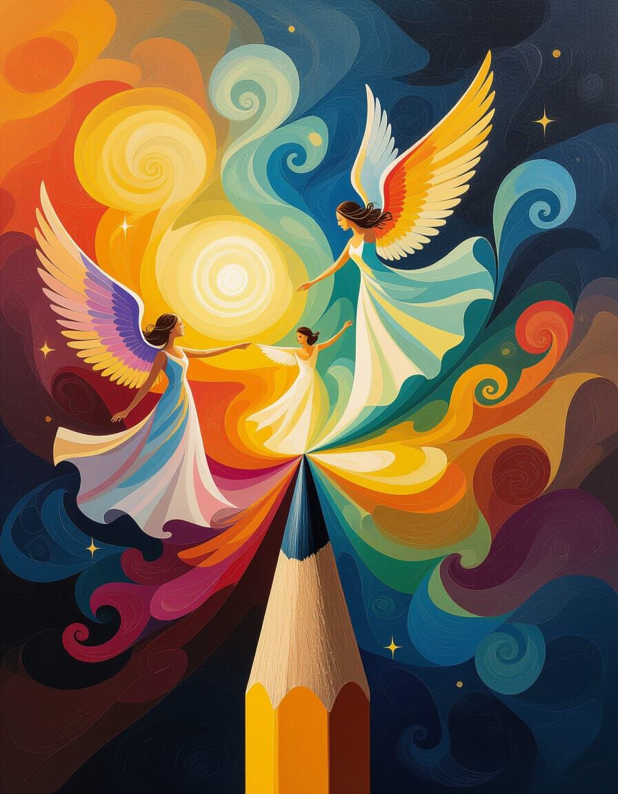 Angelic Beings Dance on Pencil Point