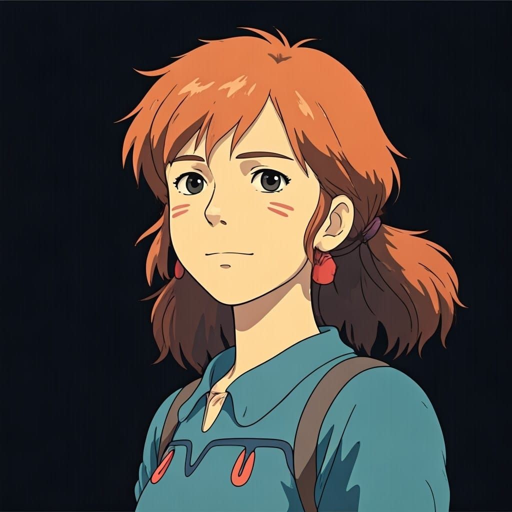 Anime-Inspired Portrait of Nausicaä of the Valley of the Win...