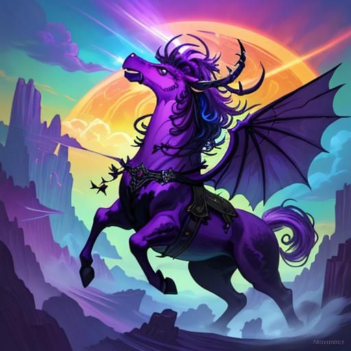 Flyin' Purple People Eater in Acrylic Painting Style