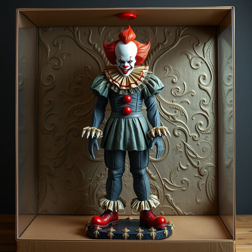 Pennywise in Whimsical 3D Etched Meteorite Display