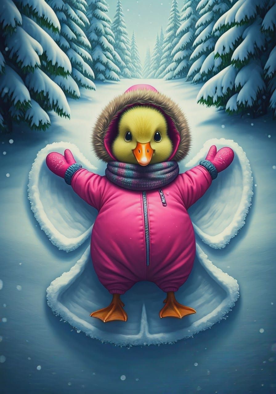 Whimsical Snow Goose Creates an Angelic Scene in a Majestic....