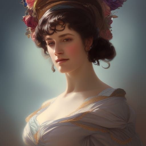 Regency Lady Portrait in Hyperdetailed Digital Art