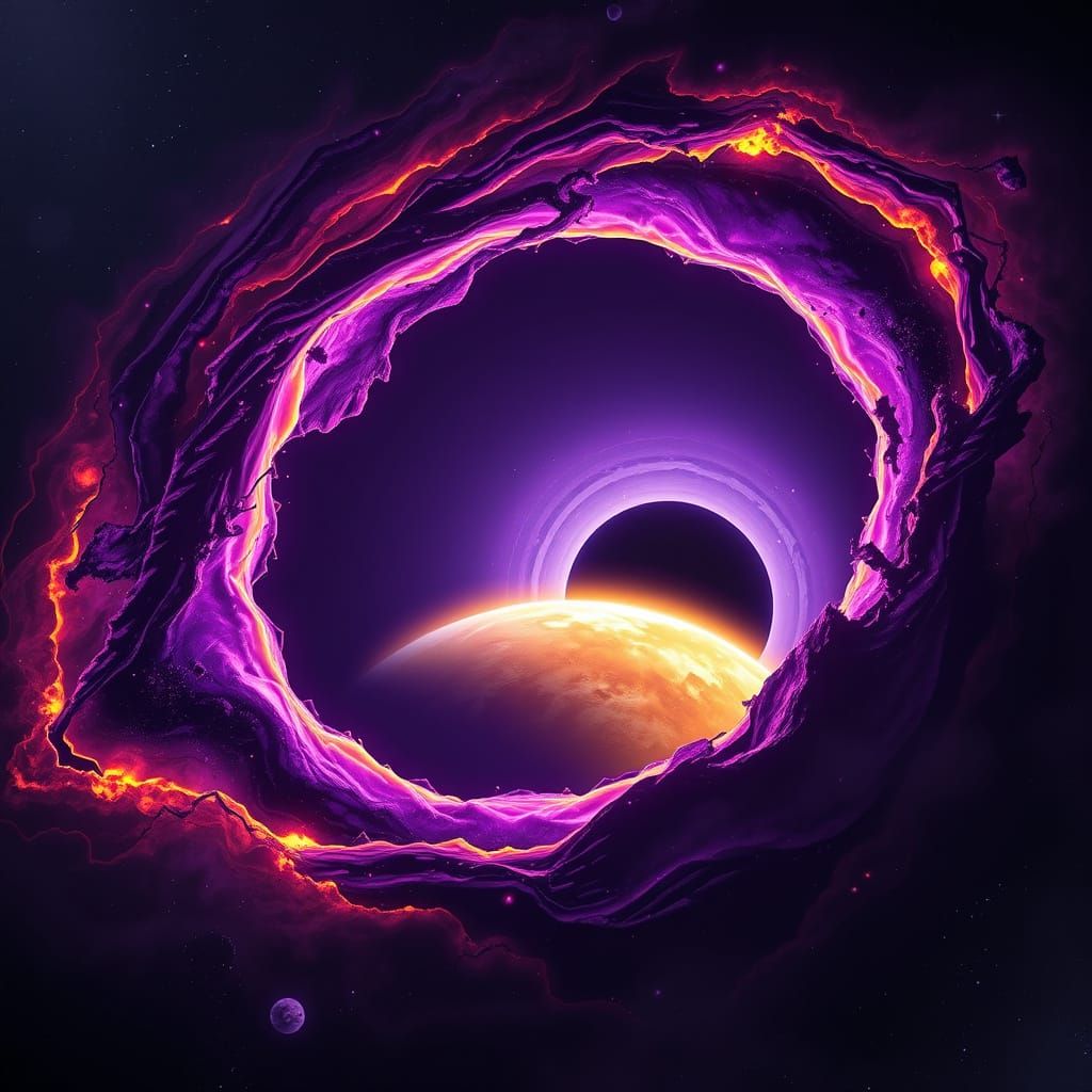Glowing Black Hole Eye Devours Distant Planet in Cosmic Horr...