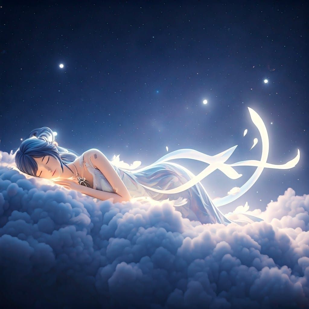 Tranquil Celestial Slumber in Soothing Blues and Purples