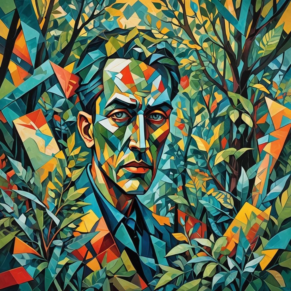 Mr. Nature in Geometric Neo-Cubist Fauvist Style