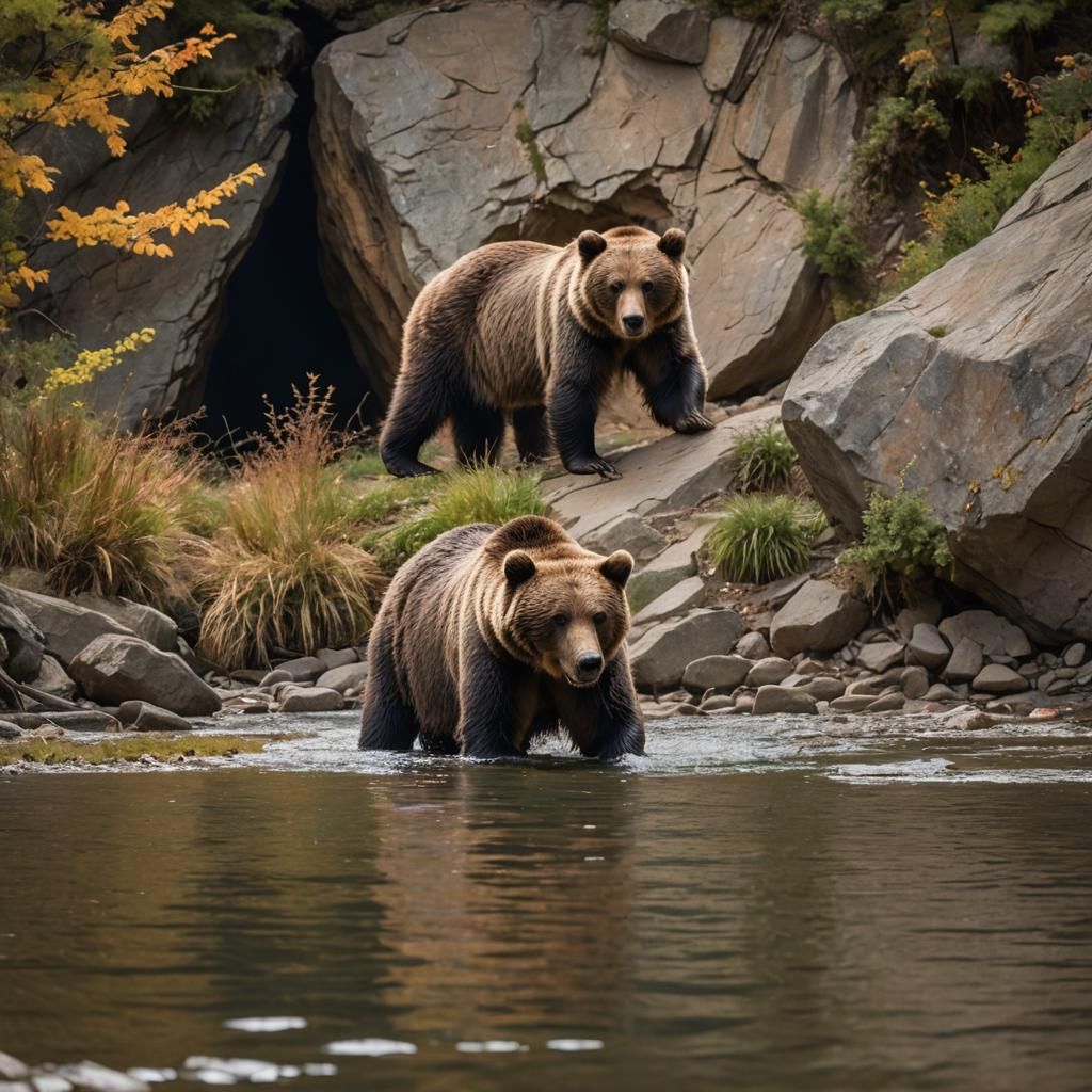 Grizzly Bear Family Emerges in Wildlife Photo