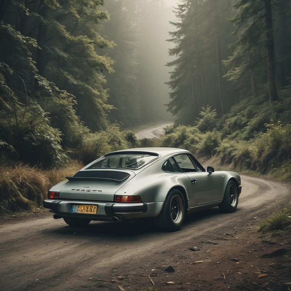 Dramatic Porsche in Cinematic Film Style