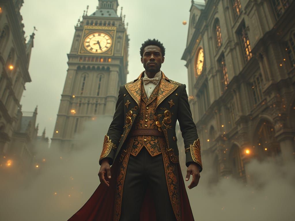 Steampunk Timekeeper in Victorian Attire